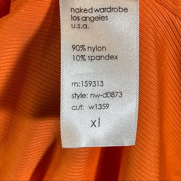 Naked Wardrobe Halter Minidress in Orange Tangerine Peel Size XL NWT - Picture 6 of 7